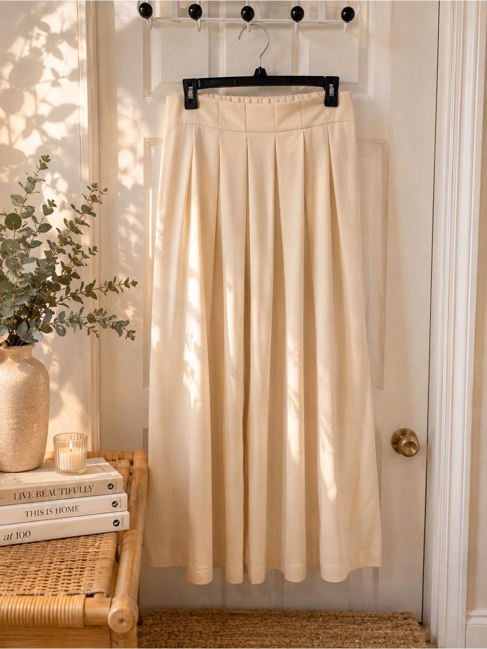 NWT Heyson Women's Cream Pleated Pleated Pants Sz L